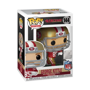 This NFL 49ers George Kittle Funko Pop! Vinyl Figure #144 measures approximately 3 3/4-inches tall. Comes packaged in a window display box.