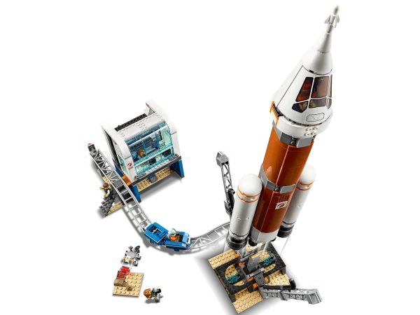 You were born to explore the universe! Build and inspire the next generation of astronauts with LEGO® Space rockets and vehicles – Let’s Go! Give young space adventurers a treat with a NASA-inspired toy rocket launch set. This awesome LEGO® City 60228 Deep Space Rocket and Launch Control kids’ toy features a modular, multi-stage rocket with cockpit, booster and payload storage modules, and a monorail system with stops at the rocket, research area with geode retrieval training and launch control tower. There’s also a launchpad with opening tower arms, rover with articulated, new-for-June-2019 grappling arm and launch control tower with detachable window section, fold-out function and a countdown function. Kids can use a mobile device as a screen for interactive play opportunities with the City Explorers app. Give any LEGO builder an amazing building experience with Instructions PLUS, available in the LEGO Life app for smartphones and tablets. Includes 6 LEGO® City minifigures: 2 astronauts, 2 scientists, Launch Director and a ground crew technician, plus a robot figure. Features a modular, multi-stage NASA-inspired rocket that can be customized in different ways with the booster, payload storage and 2-minifigure cockpit modules, rover with articulated, new-for-June-2019 grappling arm, space telescope with folding solar panels and magnifying glass, plus a monorail system with multi-stop track and 2 cars. The detailed toy playset includes an opening launch control tower with removable window, 2 desks with small screens, large screens for countdown and monitoring of the telescope and space to insert a mobile device, as well as a launchpad with opening tower arms to launch the rocket, plus a ground research area with a tile with secret symbol Accessory elements include 2 new-for-June-2019 geodes, 2 helmets with blue visors, a magnifying glass, scanner element, tile with secret symbol, circular saw, wrench, cell phone, 4 water elements and a camera, plus a brick separator. Lower the gates to stop the monorail cars along the route and help climb aboard or exit a car. Aim the robot’s scanner over the tile in the research area to see the secret symbol. Set a mobile device into the launch control tower to experience the interactive play options available when connected to the LEGO® City Explorers app. Drop the tower arms on the launchpad to launch the rocket and head to space. Use the LEGO® Life app to access the intuitive Instructions PLUS building instructions. Help even younger builders through the building process, with easy-to-use zoom, rotate and ghost-mode functions to visualize their creations as they go. Download the LEGO® Life app at the iOS or Android app store. Ask your parents’ permission before going online. Rocket standing measures over 16” (42cm) high, 4” (11cm) wide and 2” (6cm) deep. Space telescope with wings closed measures over 3” (9cm) long and 1 (3cm) wide. Rover with arm retracted measures over 1” (5cm) high, 3” (9cm) long and 2” (7cm) wide. Launch Control closed measures over 7” (18cm) high, 5” (13cm) wide and 5” (13cm) deep. Launchpad with closed tower arms measures over 9” (24cm) high, 4” (12cm) wide and 4” (12cm) deep. Monorail measures over 1” (3cm) high, 3” (10cm) long and 1” (3cm) wide. Monorail track measures over 3” (8cm) high,14” (36 cm) deep and 18” (47cm) wide.