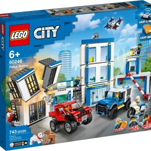 Everything is awesome about the LEGO® City Police Station (60246) playset. Little law enforcers and fans of the LEGO City TV series will love creating stories with a host of fun characters, including Duke DeTain, Chief Wheeler and Daisy Kaboom. This exciting set includes a police station with a light-brick searchlight and a police car with sound-brick siren, plus a cool truck, motorcycle and surveillance drone. A building toy with a little extra With this toy playset you get a simple building guide and Instructions PLUS! Part of the free LEGO Life app for smartphones and tablets, this interactive building guide features zoom and rotate viewing tools that help budding LEGO builders become master builders. LEGO City – Cool toys for kids LEGO City police playsets deliver an exciting build-and-play experience. With realistic vehicles, detailed buildings and fun characters, kids can create stories and scenarios that depict real city life in a fun and imaginative way. Here’s a great building set for kids who love action-packed building toys. This LEGO® City Police Station (60246) playset has an exploding cell, cool vehicles and fun characters. The fun starts the moment you open the box. What’s in the box? A toy police station, 2 trucks, a motorcycle and a drone. You also get 6 minifigures, including Duke DeTain, Chief Wheeler and Daisy Kaboom from the LEGO® City TV series, plus 2 dog figures. Children can have fun with the feature-rich police headquarters model with jailbreak explosion function and light-brick searchlight, plus a police car with a sound-brick siren – a delight for LEGO® City police fans. This LEGO® City Police Station playset is ideal for children aged 5 and up. It makes a great Christmas, birthday or any-other-day gift for kids who love role-play toys, model vehicles and action toys. When built, the toy police station building measures over 9” (24cm) high, 18” (48cm) wide, and 5” (15cm) deep, while the police truck measures over 2" (6cm) high, 4" (12cm) long and 2" (7cm) wide. Both the sound brick and light brick in this playset require a 1xCR1216 coin cell battery. The good news? They’re included! So the sound and light play can start right away. You’ll find a simple building guide in the box. Or you can download Instructions PLUS – part of the free LEGO® Life app. This interactive building guide with zoom-and-rotate viewing tools makes building child's play! LEGO® City police sets nurture kids' physical skills and confidence with feature-rich buildings, realistic vehicles and fun characters that inspire open-ended creative play. LEGO® building bricks meet the highest industry standards as well as The LEGO Group's rigorous quality criteria, so they're consistent, compatible and easily click together and apart – every time. At The LEGO Group, we drop, squash, twist, heat, bite, bend, scratch and stretch LEGO® bricks and pieces to make sure every playset meets the highest global safety and quality standards.