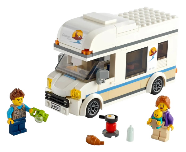 Boys and girls can travel wherever their imaginations take them with this LEGO® City Holiday Camper Van (60283) playset. The toy RV is packed with realistic features for imaginative role play, including a furnished interior with kitchenette and sleeping facilities. And with mom and dad minifigures and a cute baby figure, the scene is set for endless family camping adventures. Creative build-and-play fun for kids aged 5 and up This toy playset comes with a simple, printed building guide and Instructions PLUS. Part of the free LEGO Building Instructions app for smartphones and tablets, this interactive construction guide, with zoom and rotate viewing tools, really does make LEGO building child’s play! The creative world of LEGO City LEGO City Great Vehicles building sets make great gifts for boys and girls. Children get to explore all kinds of cool vehicles and create stories and scenarios that depict real life in a fun and exciting way. Kids can travel wherever their imaginations take them with this classic LEGO® City Holiday Camper Van (60283) playset, packed with realistic features to inspire fun, real-life role play. What’s inside the box? Everything a kid needs to create an awesome camper van with lots of cool features, plus mom and dad minifigures and a cute baby figure. The holiday camper van has a furnished interior, which includes a table, kitchenette and sleeping area. And with an opening side panel and removable roof there’s plenty of room for hands-on play. A top Christmas, birthday or any-other-day gift for kids aged 5 and up who love model vehicles and role-play toys. This toy RV requires only very basic building skills. When built, the holiday camper van measures over 3.5 in. (9 cm) high, 6 in. (16 cm) long and 2 in. (5 cm) wide. Accessories include a cool baby carrier for the minifigures, camping stove and pan, plus fried egg and croissant food elements. Includes a printed building guide and Instructions PLUS – part of the free LEGO® Building Instructions app for smart devices. This interactive construction guide helps kids become master builders. LEGO® City Great Vehicles adventure playsets feature realistic vehicles and fun characters to inspire open-ended creative play while helping youngsters improve physical skills and develop confidence. All LEGO® City components meet strict industry standards to ensure they are compatible and connect and pull apart consistently every time. LEGO® City bricks and pieces are dropped, heated, crushed, twisted and analyzed to make sure they meet stringent global safety standards.