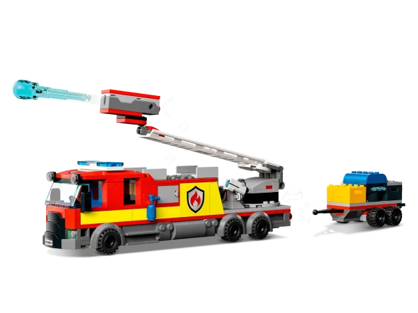 This LEGO® City Fire Brigade (60321) toy playset is packed with inspiration for imaginative play. Designed for ages 7 and up, it includes a 3-level sardine factory with fold-back LEGO flames and a ‘secret sauce’ vat, plus a firetruck and trailer that shoot water elements, a fire motorbike and a fire chief’s pickup. Add the kitten and cat figures and 7 minifigures, including 2 LEGO City TV characters, and let the play begin! Printed and digital building instructions This set includes a printed building guide and interactive digital building instructions. Available in the free LEGO Building Instructions app for smartphones and tablets, the intuitive digital guide comes with amazing zoom and rotate tools that allow kids to visualize each model from all angles as they build. Creative play for kids LEGO City playsets put kids at the heart of the action, with feature-rich buildings, realistic vehicles and exciting characters that inspire imaginative play based on real-life scenarios. Firefighter playset for kids aged 7 and up – Take kids to the heart of the action with this multi-model LEGO® City Fire Brigade (60321) set, complete with 2 LEGO City Adventures TV series characters What’s in the box? – All kids need to build a toy fire truck, trailer, motorbike, fire pickup, sardine factory fire setting and more, plus 7 minifigures, a cat figure and 2 kitten figures Fun functions add to kids' play – Launch LEGO® water elements to knock back the flames, activate a back draft function in the cargo container and spill ‘secret sauce’ elements from the factory vat A gift for any occasion – This LEGO® City toy playset can be given as a birthday, holiday or any-other-day surprise to young LEGO builders and fans of the LEGO City Adventures TV series Dimensions – When built, the sardine factory measures over 12 in. (30 cm) high, 13.5 in. (34 cm) wide and 12.5 in. (32 cm) deep Lots of minifigure accessories – LEGO® accessories include a life net, broom, shovel, fire axe and a fire extinguisher Printed and digital building guides – Kids can zoom, rotate and visualize the finished models as they build with the free LEGO® Building Instructions app for smartphones and tablets Exploring the world through play – LEGO® City playsets nurture kids’ physical skills and confidence through creative play Quality assured – All LEGO® components meet strict industry standards to ensure they are consistent, compatible and fun to build with: it’s been that way since 1958 Putting safety first – LEGO® bricks and pieces are dropped, heated, crushed, twisted and analyzed to make sure they meet stringent global standards for safety