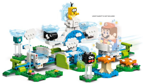 Bring a fun challenge to kids’ LEGO® Super Mario™ universe with this Lakitu Sky World Expansion Set (71389). It features a spinning cloud platform, which is spun around by sliding LEGO® Mario™ and/or LEGO® Luigi™ (figures not included) to and fro on the cloud sliders below to try and knock Lakitu off. The set includes Lakitu, Bullet Bill and Fuzzy figures, plus a Time Block offering extra time in the level. (Note: the 71360 or 71387 Starter Course is required for interactive play.) Collaborate or compete Kids can play solo, team up or compete against a friend who has a LEGO Mario or LEGO Luigi figure. Check out the free LEGO Super Mario app for building instructions, creative inspiration and more. Endless possibilities Collectible LEGO Super Mario toy playsets bring popular Super Mario characters into the real world and make ideal gifts for kids who like to set playground trends. The Starter Courses and Expansion Sets, plus Power-Up Packs, allow fans to build their own unique levels. Add a cloud-spinning, digital-coin-winning challenge to children’s brick-built LEGO® Super Mario™ universe with this Lakitu Sky World Expansion Set (71389). Includes LEGO® toy figures of 3 iconic Super Mario™ enemy characters – Lakitu, a Bullet Bill and a Fuzzy, plus a Time Block offering players extra time to complete the level. Features a spinning cloud platform, which is spun around by players sliding LEGO® Mario™ and/or LEGO® Luigi™ (figures not included) to and fro on cloud sliders below. This 484-piece toy playset makes a super birthday or holiday gift for kids aged 7 and up who own a LEGO® Super Mario™ Starter Course (71360 or 71387), which is required for play. Great for solo play or connect via Bluetooth to a friend’s LEGO® Mario™ or LEGO® Luigi™ figure (extra figures not included) for 2-player social fun where teamwork earns bonus coins. This module measures over 6 in. (15 cm) high, 13.5 in. (35 cm) wide and 10.5 in. (27 cm) deep in its basic formation and can be rebuilt and combined with other LEGO® Super Mario™ sets in various ways. The free LEGO® Super Mario™ app offers building instructions, a safe platform for kids to share ideas, and more. For a list of compatible Android and iOS devices, visit LEGO.com/devicecheck. Collectible LEGO® Super Mario™ toys bring a family-favorite character into the real world, offering fans limitless, fun, creative possibilities to expand, rebuild and create their own unique levels. Ever since 1958, LEGO® components have met stringent industry standards to ensure they are consistent and compatible for a simple, strong connection every time. LEGO® building bricks are tested to the max to make sure they satisfy demanding global safety standards.