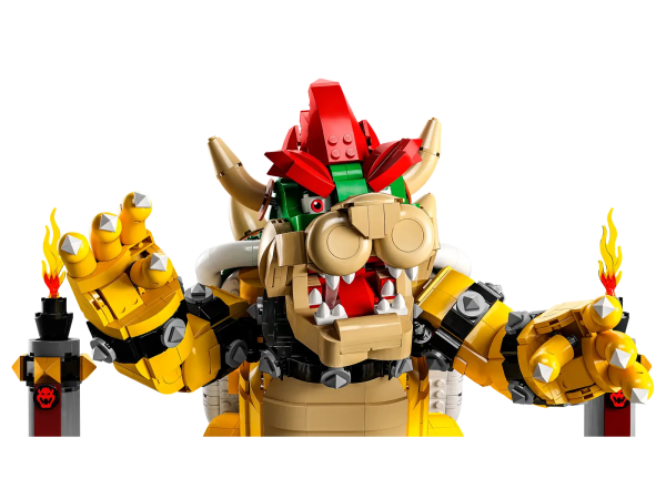 Appreciate the king of the Koopas when you build, display and play with LEGO® Super Mario™ The Mighty Bowser™ (71411). This buildable figure uses new-for-October-2022 LEGO elements to recreate the look of Bowser’s spikes and has many features, including a fireball launcher and a button to control Bowser’s head and neck movements. His arms and fingers move too! Interactive play Display The Mighty Bowser on the brick-built battle platform, which has 2 towers for him to knock over, a hidden POW Block and an Action Tag. Combine The Mighty Bowser and the platform with a LEGO Super Mario Starter Course (71360, 71387 or 71403 – sold separately) for battles with LEGO® Mario™, LEGO® Luigi™ or LEGO® Peach™. A great gift for any Super Mario™ fan and fun for all the family, this set includes step-by-step instructions to guide the complex build. Welcome to your zone Look out for other LEGO Sets for Adults in the collection. Whatever your passion, there is an inspiring building project waiting for you. Buildable model of Bowser for display and play – Celebrate the ultimate Super Mario™ boss with this detailed LEGO® brick-built The Mighty Bowser™ (71411) figure for display and play Create different poses – Control Bowser’s head and neck with a button under the shell, open and close the mouth, pose the arms, hands, legs and tail and activate the fireball launcher Battle platform with a POW Block and 2 towers – The platform has a hidden POW Block for enhanced play with Starter Courses (sold separately) and 2 towers that are designed to be knocked over by Bowser The Mighty Bowser™ display piece – This LEGO® Super Mario™ character model, including the display stand, measures over 12.5 in. (32 cm) high, 16 in. (41 cm) wide and 11 in. (28 cm) deep Interactive play – Stomp on the battle platform’s Action Tag with LEGO® Mario™, LEGO® Luigi™ or LEGO® Peach™ (figures not included) for battles with The Mighty Bowser™ Gift idea for fans – This 2,807-piece LEGO® building set makes a fun birthday present, holiday gift or special treat for Super Mario™ fans. Step-by-step guide – Clear, illustrated instructions are included, so even LEGO® Super Mario™ fans who are newcomers to LEGO sets can approach the complex build with confidence LEGO® Super Mario™ collectible – This building kit is part of a collection of inspirational LEGO Sets for Adults who enjoy spending quality time immersed in mindful, fun, creative activities Quality assurance – LEGO® components comply with rigorous industry quality standards, meaning that they connect simply and securely for robust builds Safety first – LEGO® building bricks and pieces are tested in almost every way imaginable to make sure that they meet demanding global safety standards