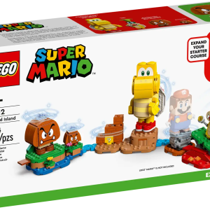 Build a Big Bad Island with big enemy characters with this LEGO® Super Mario™ Expansion Set (71412). It includes 3 new-for-August-2022 LEGO Super Mario figures: Iggy, a Big Koopa Troopa and a Big Goomba (plus a normal-size Goomba). Each has a brick-built display stand, which youngsters can connect for interactive play with their LEGO® Mario™, LEGO® Luigi™ or LEGO® Peach™ figures (not included). Fun features include a hidden ? Block offering various rewards, a launcher to send the Big Goomba flying and a seesawing challenge to topple Iggy. (Note: the 71360, 71387 or 71403 Starter Course is required for play.) Companion app This toy playset makes a fantastic gift for kids aged 7 and up. Download the LEGO Super Mario app for building instructions, inspirational ideas and more to boost their creative experience. Collectible toys Modular LEGO Super Mario Starter Courses and Expansion Sets allow fans to expand, rebuild and create their own unique levels for digital coin-collecting play. Big fun on Big Bad Island – Fans can expand their LEGO® Super Mario™ world with this Expansion Set (71412), featuring collectible, scaled-up characters for play and display 4 LEGO® Super Mario™ figures – Iggy, a Big Goomba, a Big Koopa Troopa and a Goomba, each with brick-built stands that can be used for display or connected to add to levels Fun play features – A launcher to send the Big Goomba flying, a seesawing challenge to topple Iggy and a hidden ? Block offering Super Star power,coins or extra time Add to a Starter Course for interactive play – A LEGO® Super Mario™ Starter Course (71360 with LEGO® Mario™, 71387 with LEGO® Luigi™ or 71403 with LEGO® Peach™) is required for play Gift for ages 7 and up – This 354-piece set makes a fun birthday present, holiday gift or special surprise for kids who own a Starter Course Rebuild and combine – Measuring over 5.5 in. (14 cm) high, 13.5 in. (35 cm) wide and 6 in. (16 cm) deep in its basic formation, this modular set mixes with other LEGO® Super Mario™ toy playsets App-assisted building and play – Download the LEGO® Super Mario™ app for building instructions, inspiring tips and more. For a list of compatible Android and iOS devices, visit LEGO.com/devicecheck Creativity without limits – Collectible LEGO® Super Mario™ toy building sets bring Super Mario™ characters into the real world and offer fans countless ways to create unique levels Premium quality – LEGO® components meet stringent industry standards to guarantee that they are compatible and connect simply and securely Safety assurance – LEGO® building bricks are dropped, heated, crushed, twisted and analyzed to ensure that they satisfy demanding global safety standards
