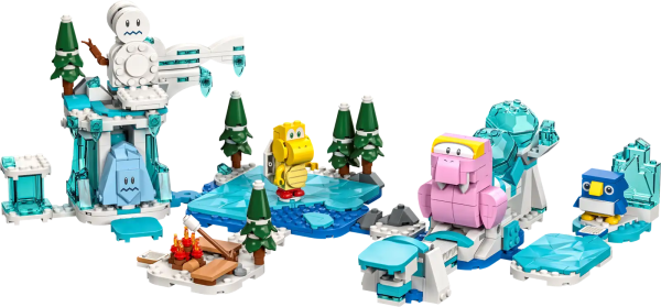 Children can add an exciting ice level to their LEGO® Super Mario™ world with the Fliprus Snow Adventure Expansion Set (71417), featuring 4 Super Mario™ characters. Players earn digital coins for helping their LEGO® Mario™, LEGO® Luigi™ or LEGO® Peach™ figures (not included) defeat a Red Koopa Troopa, Freezie and a Fliprus, skate on ‘ice’, warm up by the ‘fire’ and give a hidden fruit element to the baby penguin as a gift. (Note: the 71360, 71387 or 71403 Starter Course is required for play.) Companion app Download the LEGO Super Mario app for building instructions, plus inspirational ideas and other cool stuff to make kids’ creative experience even more fun. Top gift idea This collectible toy playset makes a top gift for trendsetting kids aged 7 and up. LEGO Super Mario Starter Courses and Expansion Sets allow fans to expand, rebuild and customize their own levels for hours of coin-collecting play. Buildable Fliprus Snow Adventure Expansion Set (71417) – Children can create an action-packed ice level for digital coin-collecting and role-play fun with this LEGO® Super Mario™ Expansion Set 4 LEGO® Super Mario™ figures – A Fliprus, a Freezie, a Red Koopa Troopa and a baby penguin Icy adventures – Help LEGO® Mario™, LEGO® Luigi™ or LEGO® Peach™ (figures not included) knock the snowman’s head off and defeat the Red Koopa Troopa, skate on ‘ice’, warm up by the ‘fire’ and more Fliprus battle and a fruit gift – Jump on the platform in front of the ice-ball-flinging Fliprus and defeat the Freezie to reach the hidden fruit element and give it to the baby penguin. Gift idea for ages 7 and up – Give this 567-piece set as a birthday or holiday gift for kids who own a LEGO® Super Mario™ Starter Course (71360, 71387 or 71403), which is needed for interactive play Rebuild and combine – Measuring over 5 in. (13 cm) high, 15.5 in. (39 cm) wide and 10 in. (26 cm) deep in its basic formation, this modular set mixes with other LEGO® Super Mario™ toy playsets Digital instructions – Download the LEGO® Super Mario™ app for building instructions, creative inspiration and more. For a list of compatible Android and iOS devices, visit LEGO.com/devicecheck Nurture kids’ imaginations – Collectible LEGO® Super Mario™ toys are designed for solo or social play, offering coin-collecting fun and limitless creative challenges through expansion and rebuilding Premium quality – Since 1958, LEGO® components have complied with stringent industry quality standards to ensure that they connect simply and strongly for robust builds Safety is a priority – LEGO® building bricks are tested in almost every way imaginable to make sure that they meet rigorous global safety standards