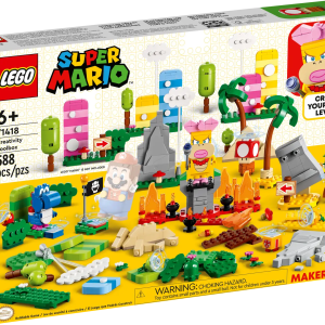 Young builders can add extra detail and depth to their LEGO® Super Mario™ levels with this Creativity Toolbox Maker Set (71418). It features buildable trees, flowers, mountains, mushrooms, pyramids, a Checkpoint Flag and more to recreate the look of Super Mario™ grass, desert and lava levels. A great gift idea for kids aged 6 and up who own a Starter Course (71360, 71387 or 71403 – required for interactive play), it also includes 3 fruits, a gift box and a Super Mushroom with an Action Tag and 3 LEGO Super Mario characters: Wendy, a Blue Yoshi and a Goomba. Companion app Download the LEGO Super Mario app for building instructions, creative inspiration and other fun stuff to spark children’s imaginations. Collectible toy playsets Modular LEGO Super Mario Starter Courses and Expansion Sets allow fans unlimited ways to expand, rebuild and customize their own unique levels for hours of coin-collecting play. Colorful builds to add to LEGO® Super Mario™ levels – Give children the Creativity Toolbox Maker Set (71418) to add detail and depth to their LEGO Super Mario Starter Course and Expansion Sets 3 LEGO® Super Mario™ figures – The set includes Wendy, a Blue Yoshi and a Goomba Classic grass, desert and lava builds – The set includes buildable trees, flowers, hills, mushrooms, pyramids, signs and a Checkpoint Flag, plus cloud and bush elements 3 fruits, a gift box and a Super Mushroom with an Action Tag – Includes a red, yellow and green fruit for LEGO® Mario™, LEGO® Luigi™ or LEGO® Peach™ (figures not included) to ‘eat’ For play or display – Kids can use the bricks in this toy playset to create displays for their collectible LEGO® Super Mario™ characters or to enhance their levels Gift for ages 6 and up – This 588-piece set makes a fun birthday or holiday gift for kids who own a LEGO® Super Mario™ Starter Course (71360, 71387 or 71403), which is required for interactive play Digital instructions – Download the companion LEGO® Super Mario™ app for building instructions, inspiring ideas and more. For a list of compatible Android and iOS devices, visit LEGO.com/devicecheck Inspire kids’ imaginations – Collectible LEGO® Super Mario™ toys are designed for solo or social play, offering coin-collecting fun and unlimited creative challenges through expansion and rebuilding Quality assurance – Since 1958, LEGO® components have complied with demanding industry quality standards to ensure that they connect consistently and securely for robust builds Safety first – LEGO® building bricks are tested in almost every way imaginable to make sure that they comply with strict global safety standards