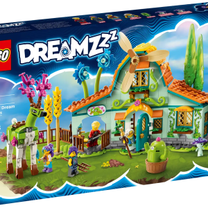 Kids aged 8+ can discover the whimsical Stable of Dream Creatures (71459) with this LEGO® DREAMZzz™ building toy set based on the TV show. Bursting with nature-inspired details and new friends, the set lets kids meet mythical creatures and nurture magical flowers. It’s full of awesome details that will help young imaginations bloom. Kids will delight in discovering the functional windmill, exploring the barn (which includes opening windows and gates) and getting acquainted with mythical new friends such as the 2 dreamlings. 1 set, 2 ways to build The set features 2 building options. Kids can choose to decorate the deer toy as a flying pegasus or a beautiful forest guardian. As well as encouraging creativity, this doubles the time kids can enjoy playing. Fantastic details The deer has an articulated head and legs, making it easy to pose and play, and its antlers can be swapped with flowers from the stable. Detailed minifigures include Izzie, Zoey, Cooper and Mrs. Castillo. Discover the stable – Kids can enjoy imaginative play with the LEGO® DREAMZzz™ Stable of Dream Creatures (71459) building toy set, based on a storyline from the TV show Bursting with details – Kids can discover the functioning windmill, chop up wheat and explore the barn’s opening doors and windows Fully articulated – The deer toy features a fully articulated head and legs, making it easy for kids to pose it and recreate different scenes 2 ways to build – Kids can choose to decorate the deer as a flying pegasus or a forest guardian, encouraging them to choose their own adventure and enjoy double the playtime 4 minifigures – Detailed minifigures include Izzie, Zoey, Cooper and Mrs. Castillo, plus Z-Blob and two Dreamling Mushrooms Hours of play – The playset is designed for kids aged 8+, who can spend hours of fun playing on their own or with friends Dimensions – The stable measures over 7 in. (18 cm) high, 18.5 in. (47 cm) wide and 5 in. (12 cm) deep Story-led building instructions – The set features story-led building instructions, which are also available digitally in the LEGO® Builder app Premium quality – LEGO® bricks are designed to connect consistently every time Safety ensured – LEGO® bricks have been rigorously tested to ensure they meet stringent safety requirements