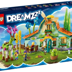 Kids aged 8+ can discover the whimsical Stable of Dream Creatures (71459) with this LEGO® DREAMZzz™ building toy set based on the TV show. Bursting with nature-inspired details and new friends, the set lets kids meet mythical creatures and nurture magical flowers. It’s full of awesome details that will help young imaginations bloom. Kids will delight in discovering the functional windmill, exploring the barn (which includes opening windows and gates) and getting acquainted with mythical new friends such as the 2 dreamlings. 1 set, 2 ways to build The set features 2 building options. Kids can choose to decorate the deer toy as a flying pegasus or a beautiful forest guardian. As well as encouraging creativity, this doubles the time kids can enjoy playing. Fantastic details The deer has an articulated head and legs, making it easy to pose and play, and its antlers can be swapped with flowers from the stable. Detailed minifigures include Izzie, Zoey, Cooper and Mrs. Castillo. Discover the stable – Kids can enjoy imaginative play with the LEGO® DREAMZzz™ Stable of Dream Creatures (71459) building toy set, based on a storyline from the TV show Bursting with details – Kids can discover the functioning windmill, chop up wheat and explore the barn’s opening doors and windows Fully articulated – The deer toy features a fully articulated head and legs, making it easy for kids to pose it and recreate different scenes 2 ways to build – Kids can choose to decorate the deer as a flying pegasus or a forest guardian, encouraging them to choose their own adventure and enjoy double the playtime 4 minifigures – Detailed minifigures include Izzie, Zoey, Cooper and Mrs. Castillo, plus Z-Blob and two Dreamling Mushrooms Hours of play – The playset is designed for kids aged 8+, who can spend hours of fun playing on their own or with friends Dimensions – The stable measures over 7 in. (18 cm) high, 18.5 in. (47 cm) wide and 5 in. (12 cm) deep Story-led building instructions – The set features story-led building instructions, which are also available digitally in the LEGO® Builder app Premium quality – LEGO® bricks are designed to connect consistently every time Safety ensured – LEGO® bricks have been rigorously tested to ensure they meet stringent safety requirements