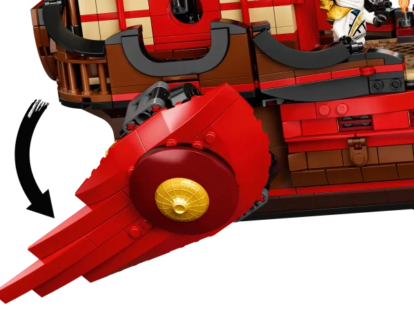 Creative kids who love building classic LEGO® NINJAGO® Boat sets and are excited by playing with fun toys will love Destiny’s Bounty (71705). This detailed and interactive building set for kids features a NINJAGO LEGO ship and 7 ninja action figures including Wu, Kai, Zane and Cole. Spectacular LEGO NINJAGO Boat set Little ninjas can enjoy plotting their own NINJAGO® epic adventures with this action-packed and interactive ninja playset, an updated version of the NINJAGO boat from season 1 of the TV series. Kids will love firing up their imaginations with this NINJAGO Destiny’s Bounty set. Fun toys for creative play LEGO NINJAGO building sets for kids allow them to enter a world of gripping adventure where they can team up with their ninja heroes to take down an array of evil villains. NINJAGO fans will be captivated with a range of playsets, boats, cars, dragons, temples and buildable figures. Detailed and updated NINJAGO® Destiny’s Bounty set with 7 minifigures for ninja fans to recreate scenes from the exciting world of NINJAGO. This is a brilliant building set for kids who enjoy plotting their own stories. NINJAGO® Legacy set including awesome Destiny's Bounty LEGO® ship and 7 minifigures: Wu, Kai, Young Lloyd Garmadon, Samurai X, Zane, Jay and Cole. NINJAGO fans have an abundance of characters to indulge in role-play fun. This Destiny's Bounty ninja toy allows kids to celebrate the rich history of NINJAGO® from season 1 of the TV series. Passionate ninja fans will love dropping the ship’s anchor, rotating the engines and moving its sails. This 1,781-piece playset makes for a fun building experience for boys and girls aged 9+, and is a great birthday present. New for 2020, the playset allows creative youngsters to lose themselves in a unique fantasy world. The NINJAGO® Destiny's Bounty Set can be played with at home or taken on the go for even more NINJAGO epic adventures. The LEGO® ship measures over 12” (32cm) high, 17” (44cm) long and 15” (38 cm) wide. Good news! No batteries are required for kids to enjoy the best possible creative fun with the Destiny’s Bounty – it is ready to go as it is built, so never needs to be left at the dock. This playset comes with easy-to-follow instructions, so kids can build their NINJAGO® boat as quickly as possible before they set sail into battle. LEGO® NINJAGO® building sets for kids inspire kids' imaginations and allow them to escape into a world of non-stop fun and creative play as they team up with their ninja heroes. LEGO® bricks have met the highest industry standards for more than 60 years, ensuring they are always consistent, compatible and pull apart easily every time, whether you are at home or on the high seas.