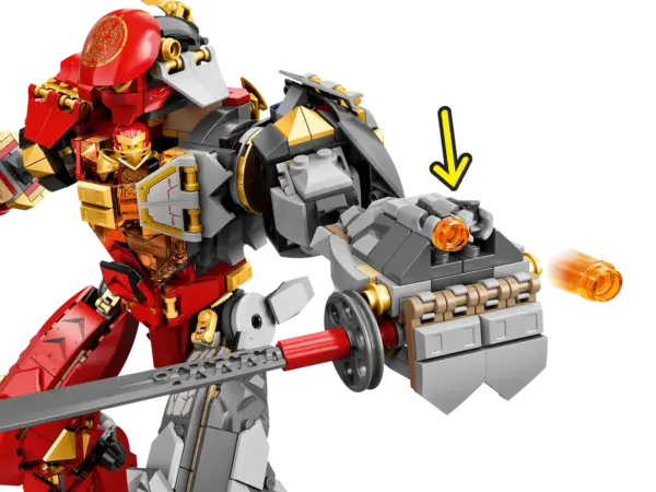 This LEGO® NINJAGO® Fire Stone Mech (71720) with 5 minifigures is perfect for fans of ninja toys and building sets for kids. Youngsters will love putting together the fire ninja mech and figures to play out action-packed scenes from the NINJAGO TV series. Amazing LEGO fun toys This stunning and detailed LEGO mech set offers kids a world of possibilities so they can enjoy hours of engrossing action. They can place two ninjas in the cockpit of the highly posable mech as it storms into battle against enemies Murt and Moe, smashing its way out from the bowels of Shintaro Mountain. The perfect building toys for kids LEGO NINJAGO mech sets offer youngsters a gateway into a world of fantasy fun where they can indulge in creative play as they role-play stories with buildable figures. Your little ninja will be enthralled as they play with a range of action toys, including cars, jets, dragons and more. Super-cool LEGO® NINJAGO® Fire Stone Mech (71720) and 5 minifigures for kids to recreate action from the NINJAGO TV series. This makes the perfect role-play toy for kids who want to pretend to be their ninja heroes. This ninja playset includes a NINJAGO® Fire Stone mech and 5 minifigures: Hero Kai, Hero Nya, Hero Cole, Moe and Murt. Youngsters can have fun playing out their own NINJAGO brick adventures from the Dungeons of Shintaro. This awesome toy provides kids with endless play possibilities. The Fire Stone ninja mech boasts highly posable legs and arms, fits up to 2 minifigures in its cockpit, and can fire studs from its shooters. This 968-piece LEGO® NINJAGO® mech set provides a fun building experience for boys and girls aged 9+. New for June 2020, this action toy is the perfect way for little ninjas to explore their creativity. This NINJAGO® building set for kids is perfect for play at home or for fun on the go. Ninjas can enjoy adventures anywhere! The fire ninja mech measure overs 10” (27cm) high, 7” (19cm) long and 11” (29cm) wide. No batteries are required for this fun toy set – it is ready for breathtaking NINJAGO® action as soon as it is built. Kids need only the power of their imaginations. A fun and rewarding building experience is on offer to young LEGO® fans when they assemble this LEGO NINJAGO® mech, accompanied all the way by easy-to-follow instructions. LEGO® NINJAGO® building toys for kids fire up young, curious minds and allow themto escape into a unique world of fantasy action where they can join forces with their ninja heroes for awesome NINJAGO brick adventures. The LEGO® building bricks in this NINJAGO® mech meet the highest industry standards, ensuring they are always consistent, compatible and pull apart easily every time. The LEGO® building bricks used for this LEGO mech set meet the highest global safety and quality standards. You are always in safe hands when you choose LEGO playsets as a gift for your children.