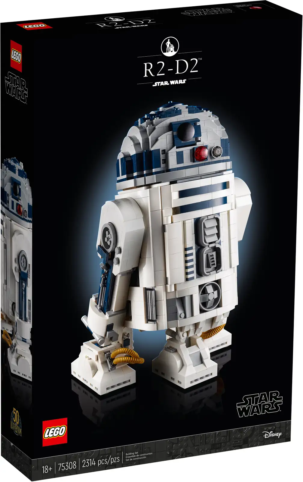 Relive classic Star Wars™ moments as you build this exceptionally detailed R2-D2 LEGO® droid figure. The brilliant new-for-May-2021 design is packed with authentic details, including a retractable mid-leg, rotating head, opening and extendable front hatches, a periscope that can be pulled up and turned, and Luke Skywalker’s lightsaber hidden in a compartment in the head. Build and display This cool construction model comes with a buildable display stand, featuring an information plaque, R2-D2 LEGO droid figure and an exclusive Lucasfilm 50th anniversary LEGO brick, to complete an awesome centerpiece for your home or workplace. Special gift Part of a premium-quality collection of LEGO Star Wars building kits for adults, this set would make a wonderful gift for yourself, Star Wars fans and advanced LEGO builders. Build and display this fantastically detailed, new-for-May-2021, LEGO® brick model of an iconic character from the Star Wars™ saga: R2-D2 (75308). Authentic features include a retractable mid-leg, rotating head, opening and extendable front hatches and adjustable periscope, plus a lightsaber hidden in a compartment in the head. Includes a buildable display stand with an information plaque, LEGO® Star Wars™ R2-D2 LEGO droid figure and a special Lucasfilm 50th anniversary LEGO brick. This premium-quality set is part of a series of collectible LEGO® Star Wars™ build-to-display models. Offering a challenging and rewarding build, this 2,315-piece set makes an awesome birthday present, holiday gift or surprise treat for any Star Wars™ connoisseur and LEGO® Star Wars lover. Measuring over 12.5 in. (31 cm) high, 7.5 in. (20 cm) wide and 6 in. (15 cm) deep, this collectible, brick-built R2-D2 model makes an impressive centerpiece in a home or workplace. Thinking of buying this set for a Star Wars™ memorabilia collector who is new to LEGO® building? Don’t worry. It comes with clear instructions so they can tackle this complex build with confidence. Collectible LEGO® Star Wars™ sets for adults are designed for discerning hobbyists who enjoy DIY projects to disconnect from their day-to-day lives in a mindful, creative and fun way. LEGO® components meet rigorous industry standards to ensure compatibility and a simple, secure connection every time. LEGO® bricks and pieces are tested in almost every way imaginable to make sure that they satisfy stringent global safety standards.