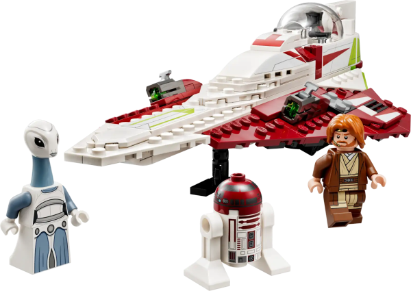 Star Wars: Attack of the Clones fans may use the Force to build this LEGO® brick model of Obi-Wan Kenobi’s Jedi Starfighter (75333). An exciting gift for kids aged 7 and up, it features an opening minifigure cockpit for Obi-Wan, 2 stud shooters, retractable landing gear, lightsaber storage clips and an attachment point on the wing for droid R4-P17’s head. This buildable toy playset includes 2 LEGO Star Wars™ minifigures: Obi-Wan and, for the first time ever, the Kaminoan Taun We, plus the R4-P17 LEGO astromech droid figure to inspire creative role play. Interactive construction Step-by-step building instructions are included with this set. And check out the LEGO Building Instructions app, which has intuitive zoom and rotate viewing tools to enhance the creative experience. Cool building toys The LEGO Group has been recreating iconic starships, vehicles, locations and characters from the Star Wars universe since 1999, and there is a huge assortment of sets to delight fans of all ages. Brick-built model of Obi-Wan Kenobi’s Jedi Starfighter (75333) – Fans can relive epic Star Wars: Attack of the Clones scenes as they build and play with this LEGO® Star Wars™ starfighter 2 LEGO® minifigures – Obi-Wan Kenobi with a lightsaber and, for the first time, Taun We, plus an R4-P17 LEGO astromech droid figure Built to inspire play – The starfighter has an opening minifigure cockpit, 2 stud shooters, retractable landing gear, lightsaber storage clips and an attachment point on the wing for R4-P17’s head Gift idea for fans aged 7 and up – Give this 282-piece building toy as a birthday present or holiday gift to Star Wars: Attack of the Clones fans and LEGO® Star Wars™ collectors For play and display – The brick-built Star Wars™ starfighter measures over 2.5 in. (7 cm) high, 10 in. (25 cm) long and 5 in. (13 cm) wide and can be displayed between playtime adventures App-assisted building – Instructions are included and, using the LEGO® Building Instructions app, builders can zoom, rotate and visualize a digital version of the construction model as they build Creative fun for all ages – LEGO® Star Wars™ building toys allow kids (and adult fans) to recreate iconic scenes, make up their own unique stories or simply display the construction models High quality – LEGO® bricks and pieces meet stringent quality standards, ensuring that they connect simply and securely Safety assurance – LEGO® components are dropped, heated, crushed, twisted and carefully analyzed to make sure they comply with rigorous global safety standards