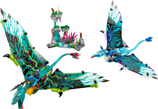 Do you know an Avatar fan or child aged 9 and up who’s into nature and action? This LEGO® Avatar Jake & Neytiri’s First Banshee Flight (75572) building toy set will hit the spot. The playset includes Jake Sully and Neytiri minifigures, 2 posable Banshee (Ikran) figures, plus a section of the Hallelujah Mountains with glow-in-the-dark pieces. Imaginative action play for one and all Encourage a child or movie fan’s creativity with a set that reflects Pandora’s environment as kids and families play out favorite scenes or make new stories. Connect different sets (sold separately), to extend the play possibilities and build your own version of Pandora. Powerful Na’vi moments Filled with iconic characters and well-known locations, LEGO Avatar sets give kids a fun play experience and exciting story options. The models also look great displayed on a shelf, with a detailed build made for posing a creature, so older fans can enjoy a joyful focus as they build the colorful universe. Action and adventure – Kids and fans can relive the movie experience as they build this LEGO® Avatar Jake & Neytiri’s First Banshee Flight (75572) toy set and explore the world of Pandora What’s inside – This immersive LEGO® set includes Jake Sully and Neytiri minifigures, 2 buildable Banshee figures with posable foil wings, plus a buildable mountain scene with glow-in-the-dark pieces For play and display – Kids and Avatar fans can recreate an exciting scene from the movie or set up a dynamic display with Jake, Neytiri and their Banshees (Ikrans) as they fly around the mountains Join the Na’vi people – Passionate movie fans aged 9 and up can replay the thrilling scene with Neytiri and Jake where he learns how to join with his Banshee to become one of the Na’vi Fun birthday gift – Each of the colorful Banshees measures over 2 in. (6 cm) high, 10.5 in. (27 cm) long and 12.5 in. (32 cm) wide and can carry either the Jake or Neytiri minifigure 3 instruction booklets – Each of the LEGO® Avatar sets are designed for social building, with 3 instruction booklets so friends or family can create different parts of the set Return to Pandora – This and other LEGO® Avatar sets (sold separately, available at different times) make holiday or birthday gifts for movie fans and inspire endless play for kids of all ages High quality – LEGO® building pieces meet exacting quality standards that ensure they are consistent, compatible and work every time: it’s been that way since 1958 Safety first – LEGO® pieces are tested to ensure that every building toy set meets strict safety standards, ensuring this Avatar set is designed and ready for unending play
