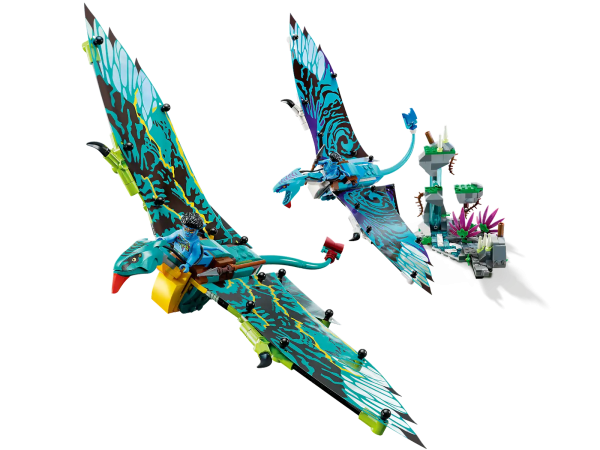 Do you know an Avatar fan or child aged 9 and up who’s into nature and action? This LEGO® Avatar Jake & Neytiri’s First Banshee Flight (75572) building toy set will hit the spot. The playset includes Jake Sully and Neytiri minifigures, 2 posable Banshee (Ikran) figures, plus a section of the Hallelujah Mountains with glow-in-the-dark pieces. Imaginative action play for one and all Encourage a child or movie fan’s creativity with a set that reflects Pandora’s environment as kids and families play out favorite scenes or make new stories. Connect different sets (sold separately), to extend the play possibilities and build your own version of Pandora. Powerful Na’vi moments Filled with iconic characters and well-known locations, LEGO Avatar sets give kids a fun play experience and exciting story options. The models also look great displayed on a shelf, with a detailed build made for posing a creature, so older fans can enjoy a joyful focus as they build the colorful universe. Action and adventure – Kids and fans can relive the movie experience as they build this LEGO® Avatar Jake & Neytiri’s First Banshee Flight (75572) toy set and explore the world of Pandora What’s inside – This immersive LEGO® set includes Jake Sully and Neytiri minifigures, 2 buildable Banshee figures with posable foil wings, plus a buildable mountain scene with glow-in-the-dark pieces For play and display – Kids and Avatar fans can recreate an exciting scene from the movie or set up a dynamic display with Jake, Neytiri and their Banshees (Ikrans) as they fly around the mountains Join the Na’vi people – Passionate movie fans aged 9 and up can replay the thrilling scene with Neytiri and Jake where he learns how to join with his Banshee to become one of the Na’vi Fun birthday gift – Each of the colorful Banshees measures over 2 in. (6 cm) high, 10.5 in. (27 cm) long and 12.5 in. (32 cm) wide and can carry either the Jake or Neytiri minifigure 3 instruction booklets – Each of the LEGO® Avatar sets are designed for social building, with 3 instruction booklets so friends or family can create different parts of the set Return to Pandora – This and other LEGO® Avatar sets (sold separately, available at different times) make holiday or birthday gifts for movie fans and inspire endless play for kids of all ages High quality – LEGO® building pieces meet exacting quality standards that ensure they are consistent, compatible and work every time: it’s been that way since 1958 Safety first – LEGO® pieces are tested to ensure that every building toy set meets strict safety standards, ensuring this Avatar set is designed and ready for unending play