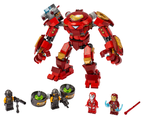 Young superheroes role-play big battle scenes with the awesome LEGO® Marvel Avengers Iron Man Hulkbuster versus A.I.M. Agent (76164) playset. Kids use the posable Hulkbuster to fight evil attackers There’s authentic Marvel action when kids place an Iron Man minifigure inside the mega Hulkbuster armor to battle 2 enemy agents. The bad guys have weapons and 1 of them has a jet pack. The Hulkbuster armor has movable limbs and, for extra firepower, kids can put the Rescue minifigure in the built-in shooter turret. Cool LEGO Avengers toys and superhero minifigures With collectible vehicles, mechs, buildings, minifigures, weapons and gadgets, LEGO Marvel Avengers building toys let kids recreate the best scenes from their favorite Marvel movies and open up a thrilling universe of imaginative superhero role-play. There’s imaginative play on a big scale when young superheroes role-play battle adventures with the LEGO® Marvel Avengers Iron Man Hulkbuster versus A.I.M. Agent (76164) playset, with its movable limbs and cool features. Includes 4 minifigures – Iron Man, Rescue and 2 A.I.M. Agent soldiers – and a large-sized, posable Hulkbuster. With cool weapons and a jet pack, the scene is set for an epic battle! Kids place Iron Man inside the Hulkbuster armor and put Rescue into the built-in shooter turret to take on the armed bad guys and save the city. Marvel movie fans and any young superhero aged 8 and up will enjoy endless imaginative adventures with this awesome Hulkbuster set – one of the most popular Iron Man armors. The outstretched Hulkbuster measures over 6” (16cm) tall and 7” (20cm) wide. With posable limbs, this mighty fighting machine can go anywhere and take on any villains that dare to get in its way. This Hulkbuster playset doesn’t need batteries. Battery-free toys stimulate creative thinking, imaginative role-play and problem-solving skills as kids explore hands-on play straight from the box. Easy-to-follow instructions ensure kids can open the box and begin building, playing and getting creative immediately. LEGO® Marvel Avengers playsets include collectible minifigures, toy vehicles, weapons and gadgets that put Marvel movie action right into the hands of young superhero fans. Every LEGO® construction toy meets the highest industry standards, which means it’s consistent, compatible and connects and pulls apart perfectly every time – and it’s been that way since 1958. LEGO® bricks and pieces are dropped, heated, crushed, twisted, analyzed… to ensure they always meet the highest safety and quality standards in the world.