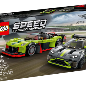 Here’s a winning combination for fans of superfast cars – the LEGO® Speed Champions Aston Martin Valkyrie AMR Pro and Aston Martin Vantage GT3 (76910) toy building set. Now available to collect, construct and explore, these accurately detailed LEGO models deliver a rewarding building experience, are great for display and awesome to race! Digital building instructions This Speed Champions set comes with printed and digital building instructions. Available in the free LEGO Building Instructions app for smartphones and tablets, the interactive digital guide comes with amazing zoom and rotate tools that allow you to visualize a model from all angles as you build. Celebrating innovative design LEGO Speed Champions sets deliver buildable versions of the world’s most popular and innovative vehicles. The fun-to-build, collectible models are great for display and imaginative racetrack drama, making them a great gift choice for kids and automobile enthusiasts of all ages. LEGO® recreations of the Aston Martin Valkyrie AMR Pro and Aston Martin Vantage GT3 – A playset for kids and car enthusiasts with a passion for race cars and vehicle innovation What’s in the box? – Everything you need to recreate the Aston Martin Valkyrie AMR Pro and Vantage GT3 in LEGO® bricks, plus 2 driver minifigures, each with a racing suit, helmet, wig and a wrench Collect, play and display – These collectible toy cars are designed for display and imaginative racetrack role play A gift for any occasion – The 592-piece LEGO® Speed Champions Aston Martin Valkyrie AMR Pro & Aston Martin Vantage GT3 (76910) can be given as a birthday or anytime gift for kids and car fans aged 9+ Easy to carry and store – The Aston Martin Valkyrie AMR Pro measures over 1.5 in. (4cm) high, 7 in. (18cm) long and 3 in. (7cm) wide No batteries required – The cars in this playset are powered by kids’ imaginations, so the racing action never stops! Interactive digital building guide – Zoom, rotate and view each model from all angles as you build with the LEGO® Building Instructions app, available for smartphones and tablets Putting innovation in the driving seat – LEGO® Speed Champions building sets give kids and car enthusiasts the chance to explore the innovation of vehicle design A focus on quality – LEGO® components meet strict industry standards to ensure they’re consistent, compatible and fun to build with Tested for safety – All LEGO® building toys are carefully tested to ensure every playset meets strict safety standards