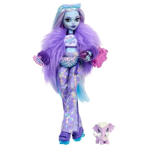 This Monster High doll is freezingly fierce in a snowflake-inspired outfit with furry details. She comes with tons of storytelling pieces for lots of fearsome fun! Abbey Bominable doll has long pastel shimmer hair and wears a cropped tee with mesh sleeves and faux-fur cuffs. Her snowflake-printed pants have hem slits, while her platform shoes are icy cool. Styling pieces like a furry scarf, icicle-inspired belt bag, snowflake backpack, and frosted glasses with matching earrings add gore-geously glam touches to her lurk. Other spooktacular accessories include an iCoffin phone, chocolate popsicle, to-go drink and a snowy candy snack. With her furr-ociously friendly pet mammoth Tundra at her side, Abbey Bominable is ready for all sorts of spine-chilling adventures! Monster High dolls like Abbey Bominable make a creeperific gift for both kids and collectors! Monster High introduces Abbey Bominable, the daughter of the yeti! This charismatic and friendly monster hails from the cold peaks of the Himalayas and has the power to control ice and snow. Abbey Bominable doll comes with lots of spooktacular accessories, including her pet wooly mammoth Tundra! Kids 4 years and older will love integrating her into their Monster High doll skullection. Doll is fully articulated and cannot stand alone. Ages 4 and up.