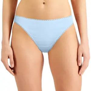 Lace trim adds a pretty touch to Charter Club's Everyday Cotton collection in these comfy and classic cotton bikini underwear. Style #100097458 Special Features: Lace trim at waistband and legs Created for Macy's Waistband: Elastic waistband Imported