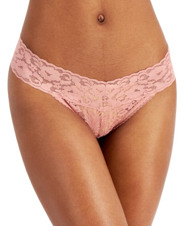 I.N.C. International Concepts Womens Lace Thong Underwear Ash Rose XXL