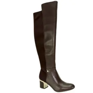 ChatGPT The Alfani Women's Step N Flex Hakuu Dress Boots in Black, size 7M, offer a blend of sleek style and comfort, perfect for both professional and casual settings. These dress boots feature a smooth black faux leather upper that exudes sophistication. The Hakuu Dress Boots are designed with a tall shaft and a classic almond toe silhouette, adding a touch of timeless elegance. They include a full-length side zipper for easy on and off, ensuring convenience without sacrificing style. Inside, these boots are equipped with Alfani's Step N Flex technology, which provides cushioned comfort and flexibility with every step. The soft fabric lining enhances comfort, making them suitable for extended wear. A modest stacked heel adds height and stability, while the durable synthetic outsole offers traction and grip on various surfaces. The Hakuu Dress Boots are versatile enough to pair effortlessly with skirts, dresses, or pants, making them a versatile addition to any wardrobe. Whether for a day at the office or a night out, the Alfani Women's Step N Flex Hakuu Dress Boots in Black combine fashion-forward design with comfort features, ensuring you look and feel confident throughout the day.