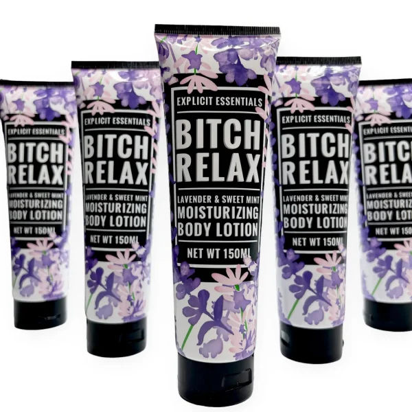 Get ready to pamper yourself with Bitch Relax Hand and Body Lotion! This moisturizing lotion is perfect for soothing dry skin on your hands and body. The 4oz tube is easy to carry around, making it ideal for on-the-go use. And with its calming lavender mint scent, this lotion will leave you feeling relaxed and refreshed. Plus, it makes a fantastic gift for anyone in need of a little self-care. Get ready to indulge in the ultimate spa-like experience with Bitch Relax Hand and Body Lotion. Hurry and grab yours today! • Cruelty Free • Women Owned and Operated • Ships Fast and Free • Premium Ingredients