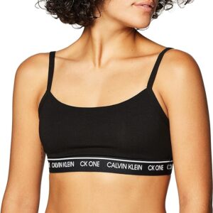 Unlined bralette features iconic logo styling redefined for a new contemporary aesthetic Ideal for low-impact workouts, yoga or lounging around High elastane wing liner for a secure fit and free of silicone Flexible stretch CK ONE elasticated logo band with excellent shape retention Super soft cotton modal stretch for cozy, breathable comfort