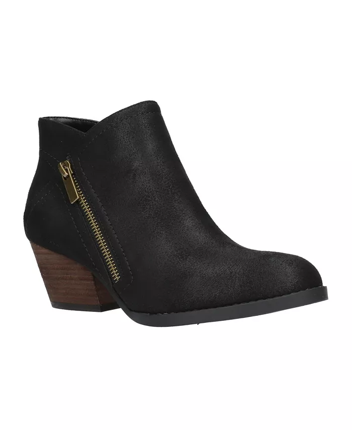 The Bobbi by Bella Vita is all about show casing its asymmetrical zipper design detail. This all season bootie is ideal for everyday wear. The rugged demi block heel gives you a boost in height while still remaining walk friendly. 2" block stacked heel 4" shaft height, 11" circumference, measured on a 9m Lightweight outsole Block stacked heel Trendy zipper design Padded insole Fabric Spot Clean Imported