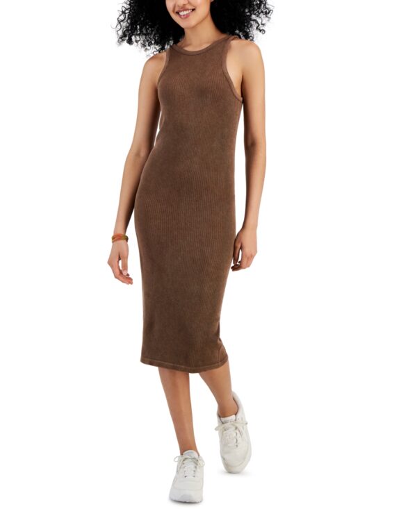 JUNIORS' RIBBED SEAMLESS MIDI DRESS IN BRUNETTE Level up your casual look with this ribbed midi dress from Crave Fame. Juniors Juniors' Clothing - Dresses