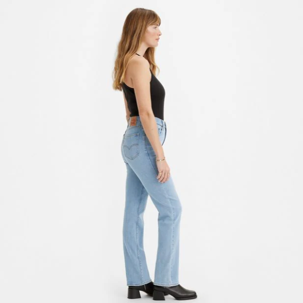 High rise. Slim fit. Straight leg. We took your favorite high rise and updated it with an ultra-modern straight leg. Part of our signature ‘Lot 700’ fits, our 724 High-Rise Straight Jeans are designed to flatter, hold and lift—all day, every day. A versatile fit with a flattering high-rise Finished with an ultra-modern straight leg Features Levi’s® Sculpt fabrication with Hypersoft for enhanced comfort with supportive stretch, making these our softest jeans ever How it Fits Slim Through The Hip And Thigh High rise Straight Knee: 14 3/4", Leg Opening: 13 3/4", Measurements based on size 27. The model is 5' 9.5" and wearing a 32” inseam Composition & Care 65% cotton, 21% EcoVero®™ viscose, 7% polyester, 5% elastomultiester, 2% elastane Denim Stretch Zip fly 5-pocket styling ECOVERO™ is a trademark of AG Machine wash cold - normal cycle. Wash inside out with like colors, do not bleach, tumble dry medium, warm Iron if needed, dry cleaning possible Imported