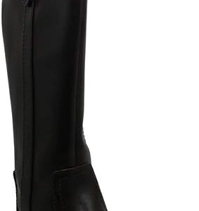 ChatGPT The Tommy Hilfiger Women's Imina Riding Boots in Dark Brown, size 8.5M, embody classic equestrian-inspired style with a touch of modern sophistication. Crafted from rich dark brown faux leather, these riding boots feature a tall shaft that exudes timeless elegance. The Imina Riding Boots are designed with a sleek silhouette and subtle stitched detailing, enhancing their refined look. They include a full-length side zipper for easy on and off, ensuring convenience without compromising on style. Inside, these boots are lined with soft fabric to provide comfort and warmth during colder seasons. The cushioned footbed offers support for extended wear, making them ideal for all-day use. The Tommy Hilfiger logo is discreetly embossed on the side, adding a hint of branding to these classic boots. A sturdy stacked heel and durable rubber outsole provide traction and stability, making them suitable for various surfaces and weather conditions. The Tommy Hilfiger Women's Imina Riding Boots in Dark Brown are perfect for pairing with jeans, leggings, or dresses, offering a versatile and polished footwear option that effortlessly complements both casual and more dressed-up outfits.