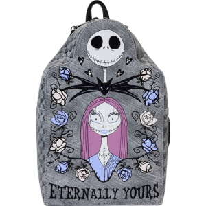 It's simply meant to be with this The Nightmare Before Christmas Jack and Sally Eternally Yours Mini-Backpack! This faux leather mini-backpack features applique, debossed, embroidered, silicone zipper charm and printed details and measures approximately 11 3/4-inches tall x 7 1/2-inches wide x 4 1/2-inches long. For ages 8 and up. All Loungefly items are vegan friendly, unless otherwise noted.