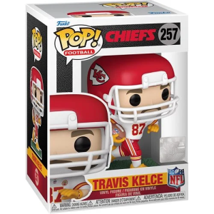 You won't be able to shake off the regret if you miss this one, so make a blank space in your Funko Pop! collection for Travis Kelce! The tight end for the Kansas City Chiefs features his white away uniform. This NFL Kansas City Chiefs Travis Kelce (Away) Funko Pop! Vinyl Figure #257 measures approximately 4-inches tall and comes packaged in a window display box. Karma is the guy on the Chiefs coming straight home to you.