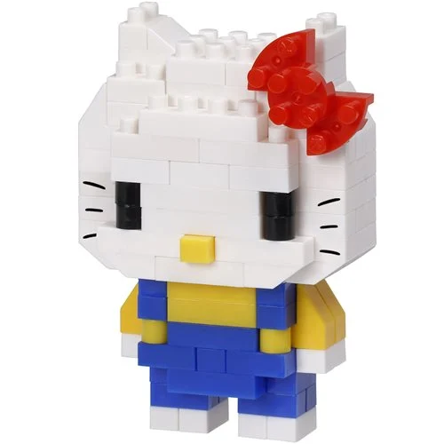 The Sanrio Hello Kitty Version 2 Character Collection Series Nanoblock Constructible Figure measures approximately 2-inches tall and has 140 pieces. Difficulty level is 2. This cute kit features all the details one would expect. Ages 12 and up.