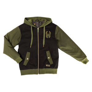 Slip away with a timeless look. The Loungefly COLLECTIV Marvel Loki The WEEKENDR Hooded Jacket offers an elevated way to show off your fandom on any timeline. This heavy-duty jacket features a drawstring hood and elevated gold magnet rivet details of Loki’s helmet symbol on the side pockets. Mixed fabrics, such as a chenille patch of Loki’s symbol in green, against a contrast of darker fabric, will take you from day to night effortlessly. The green color, on the sleeves, creates a background for an elegant pattern of Loki’s snake symbol to take shape. On the back, a matte high-density screen print adds subtle dimension to the “God of Mischief” text. The Loungefly COLLECTIV Marvel Loki The WEEKENDR Hoodie is made of 100% polyester for the canvas outer shell and lining. The jersey-lined hood is 60% cotton and 40% polyester. Additional features include a drawstring hood, gold magnet rivet details, a chenille patch, and printed details. This hoodie is an officially licensed Marvel product. Comes in unisex sizes S through 3X. Sizing is very specific.