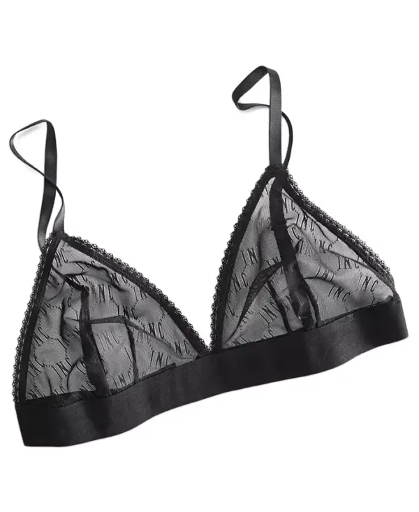 A sheer mesh pick from I.N.C. International Concepts®, this bralette features adjustable straps to help create the perfect fit. Style #100137466 Coverage: Mesh; little to no coverage Straps: Adjustable straps Closure: Back hook-and-eye closures OEKO-TEX® STANDARD 100 certified. Tested in an independent lab and verified to be safe from harmful substances [19.HCN.80650 | Hohenstein] Created for Macy's Nylon, spandex Machine wash Imported
