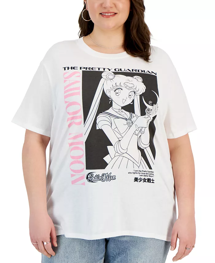 Pair your go-to denim with this plus size graphic tee from Love Tribe. Short sleeves Imported Crewneck; pullover style Sailor Moon graphic at front