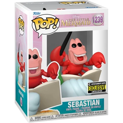 Limited edition Disney Pop! Vinyl figure! Pop! this exclusive Sabastian figure into your collection! He's poised to conduct a masterpiece concert - will Ariel be there? Straight from Disney's animated classic, The Little Mermaid. Entertainment Earth Exclusive! Life under the sea is the bubbles! Bring home the fun with Disney's leading crustacean - Sebastian! Straight from the 1989 animated film classic, The Little Mermaid, this exclusive Funko Pop! Vinyl figure of Ariel's grumpy but loveable crab friend is just the thingamabob your collection is missing. With his score and baton ready, Sebastian is poised to conduct a masterpiece concert - hopefully, Ariel shows up for this one! This The Little Mermaid Sebastian Funko Pop! Vinyl Figure #1239 - Entertainment Earth Exclusive will have you humming the songs from the iconic Disney musical. Measuring about 3 3/4-inches tall, he comes packaged in a window display box. Don't miss out on adding this charming limited edition exclusive to your Disney Funko Pop! collection!