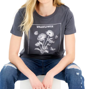 Embrace your natural beauty and wild spirit in this juniors' t-shirt from Grayson Threads Black. Approx. model height is 5'10" and she is wearing a size medium Relaxed fit Crewneck Graphic print at center front Juniors' sizes run smaller than women's sizes. Size up for the perfect women's fit. See size chart. Woman Owned Cotton, polyester Machine wash Imported