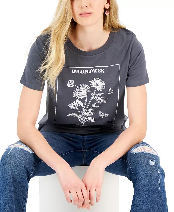 Embrace your natural beauty and wild spirit in this juniors' t-shirt from Grayson Threads Black. Approx. model height is 5'10" and she is wearing a size medium Relaxed fit Crewneck Graphic print at center front Juniors' sizes run smaller than women's sizes. Size up for the perfect women's fit. See size chart. Woman Owned Cotton, polyester Machine wash Imported