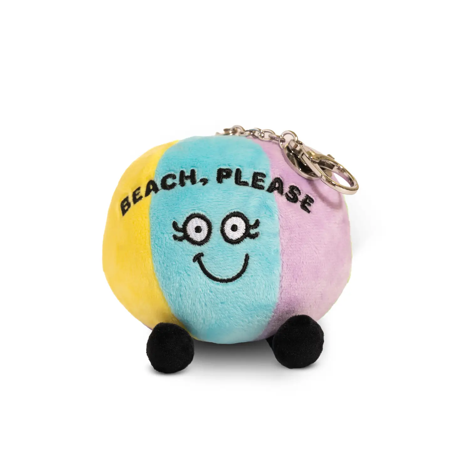 Beach, please! This bag charm is so cute, she’s shore to make a splash! Her flirty eyes, sweet smile, and dangly legs make her impossi-ball to miss. She’s the perfect accent accessory for any purse, bag, or backpack.