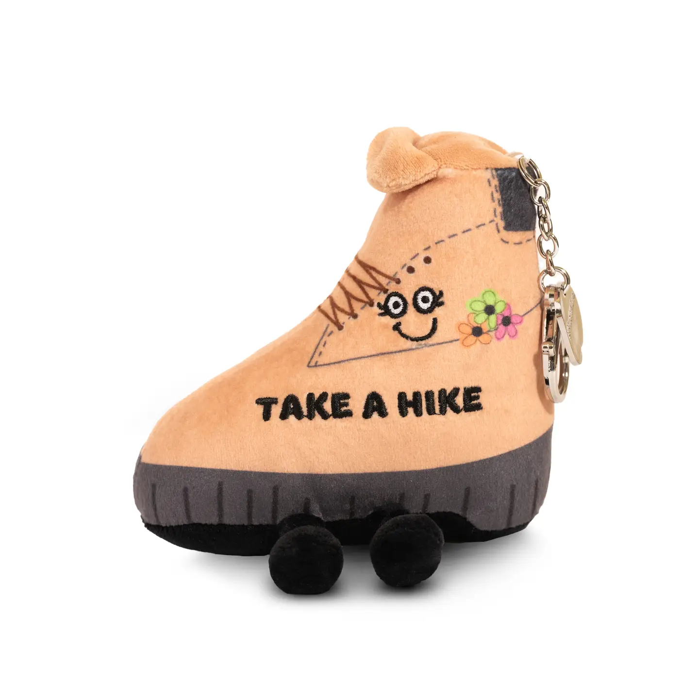 Talk to the hand? More like, take a hike! This bag charm is not afraid to give you the boot! Her sassy smile and expressive eye are just *chef’s kiss.* She’d be a fun addition to any purse, wallet, or backpack.