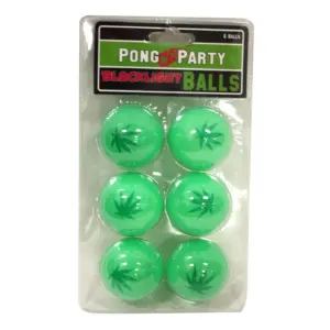 Spice up your party games with Island Dogs' Pot Leaf Pong Balls! These balls, designed with a unique pot leaf pattern, are perfect for any fun-loving crowd. Whether you're hosting a lively gathering or looking for the ideal novelty gift, these pong balls are sure to bring laughter and entertainment. Crafted with care by Island Dogs, a family business with over 25 years of experience in creating fun gifts and novelties. Get ready for a memorable party experience with these quirky pong balls!