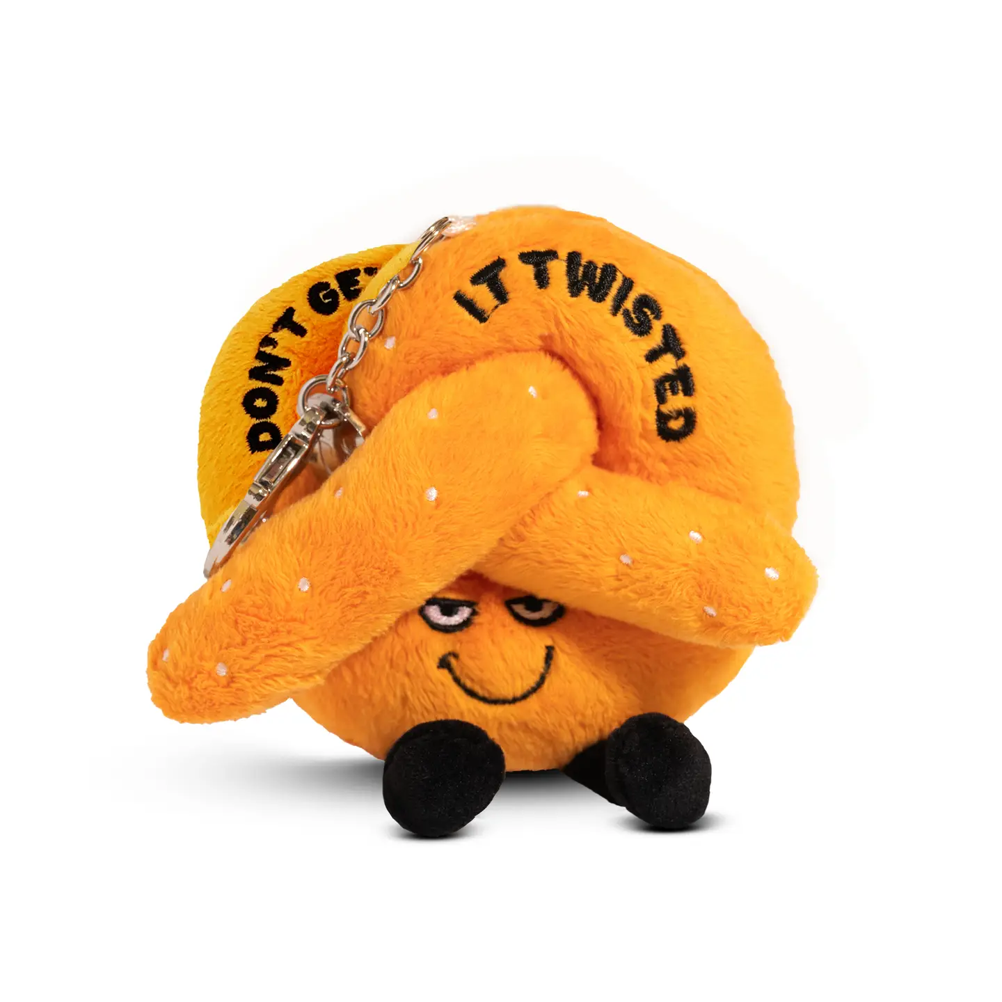 Don’t get salty, but this bite-sized plush is knot interested in your lies. He only wants the facts. His sinister smile, dangly legs, and salty 3D topping make him a must-have. He’d look super cute hanging from any purse or bag.