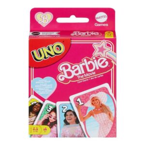 Your favorite classic game, UNO, with a twist! It features a Mattel Barbie The Movie theme and a special rule! Perfect for both kids and adults. - Officially licensed product Content + Care - For ages 7+ - 2 - 10 players