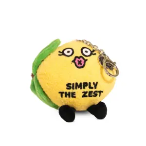 OMG! Citrusly? This bite thinks you’re simply the zest and wants you to juice be yourself. Her kissy face, leafy details, and dangly legs make her sweet, not sour. Hang her from your backpack or purse, and she’ll serve as a great reminder to always squeeze the day!