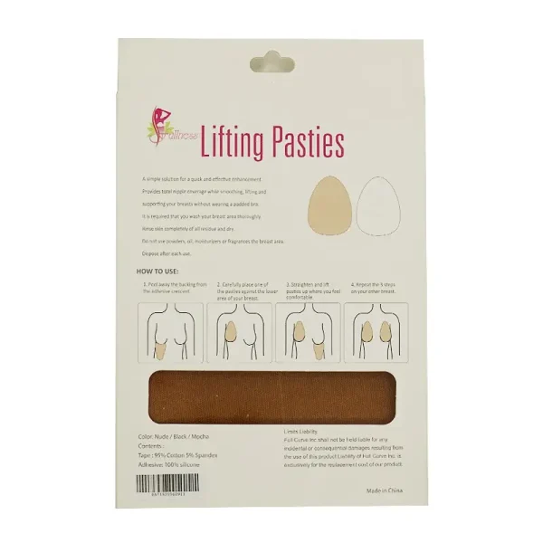 Fullness 3020 C/D MOCHA Lifting Pasties. A simple solution for a quick and effective enhancement. Provides total nipple coverage, lifts and supports your breast without having to wear a padded bra. Fits size C/D.