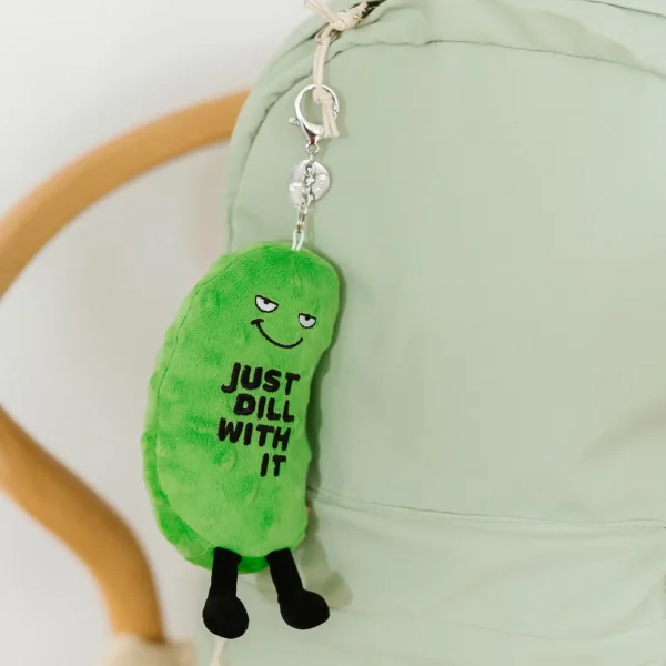 This pickle relishes the truth. He doesn’t have time for your dill-emma. No, he’ll tell you to just dill with it. His no-nonsense expression shows he means business. This is the perfect plushie for any pickle lover.