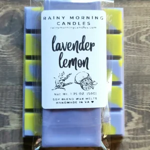 Imagine the refreshing embrace of a gentle breeze carrying the sweet essence of lavender fields interwoven with the zesty notes of sun-kissed lemons. Rainy Morning Candles wax melts are made with a premium soy blend wax to ensure they're long-lasting and give a great hot throw. Our wax melts are made in small batches, so the color may vary slightly from batch to batch, but the fragrance will always be the same.