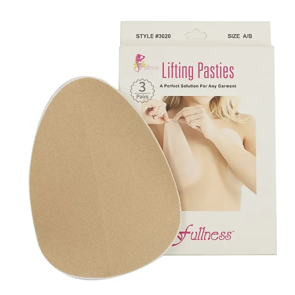 Fullness 3020x A/B Nudef Lifting Pasties. A simple solution for a quick and effective enhancement. Provides total nipple coverage, lifts and supports your breast without having to wear a padded bra. Fits size A/B.