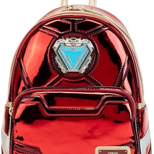 Celebrate 15 years of Tony Stark’s iconic superhero journey with the LoungeFly Iron Man 15th Anniversary Cosplay Mini Backpack. This striking backpack is designed to resemble Iron Man’s legendary suit, featuring metallic details, bold red and gold accents, and intricate stitching that bring the armor to life. Crafted with high-quality vegan leather, this mini backpack is both stylish and durable, perfect for fans and collectors alike. The spacious interior, adorned with themed lining, provides enough room for your essentials, while the adjustable straps ensure comfort. Whether you’re heading to a convention or just want to show off your Marvel fandom, this backpack is a must-have accessory for any Iron Man enthusiast.